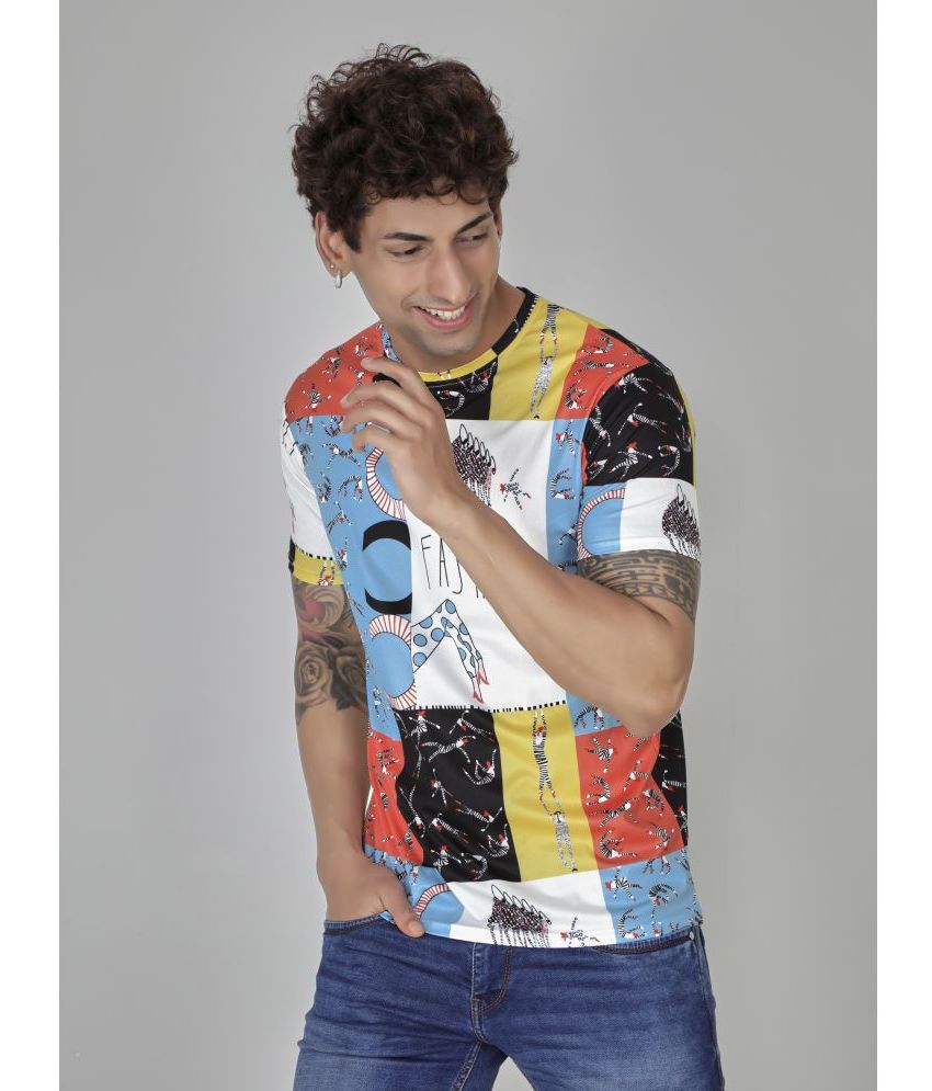     			Crastic Polyester Regular Fit Printed Half Sleeves Men's T-Shirt - Multicolor ( Pack of 1 )