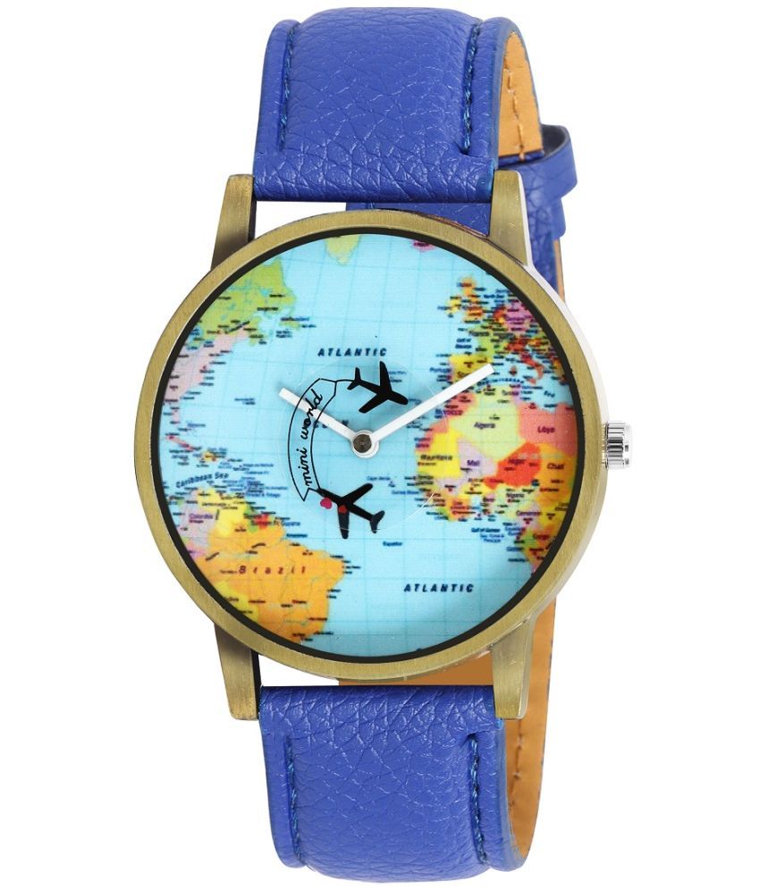     			DECLASSE Blue Leather Analog Men's Watch