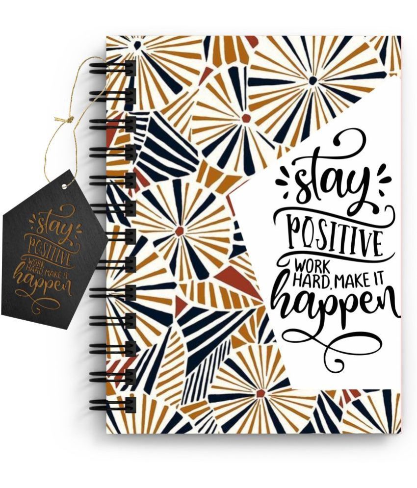     			DI-KRAFT Quote printed A5 Notebook, 90 GSM, Unruled White 160 Pages (6*8 Inch), Spiral Wiro Binding Diary with Dangler and Desing Design A5 Diary Unruled 160 Pages (Multicolor)