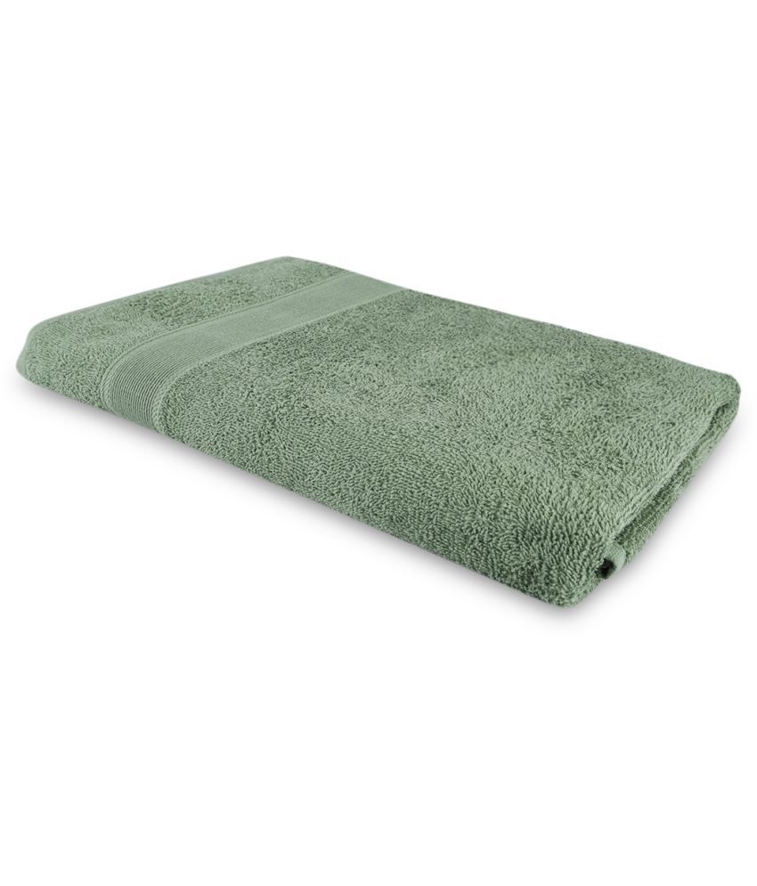     			Dollar Cotton Striped 500 -GSM Bath Towel ( Pack of 1 ) - Green