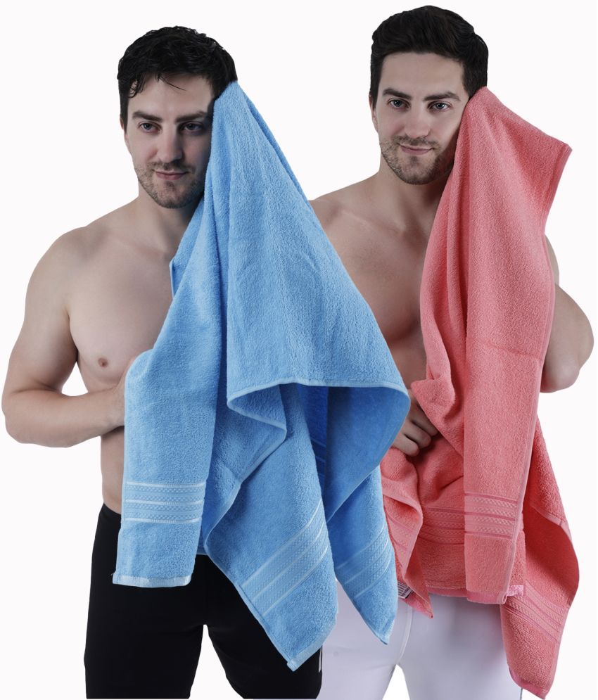     			Dollar Cotton Striped 500 -GSM Bath Towel ( Pack of 2 ) - Multicolor