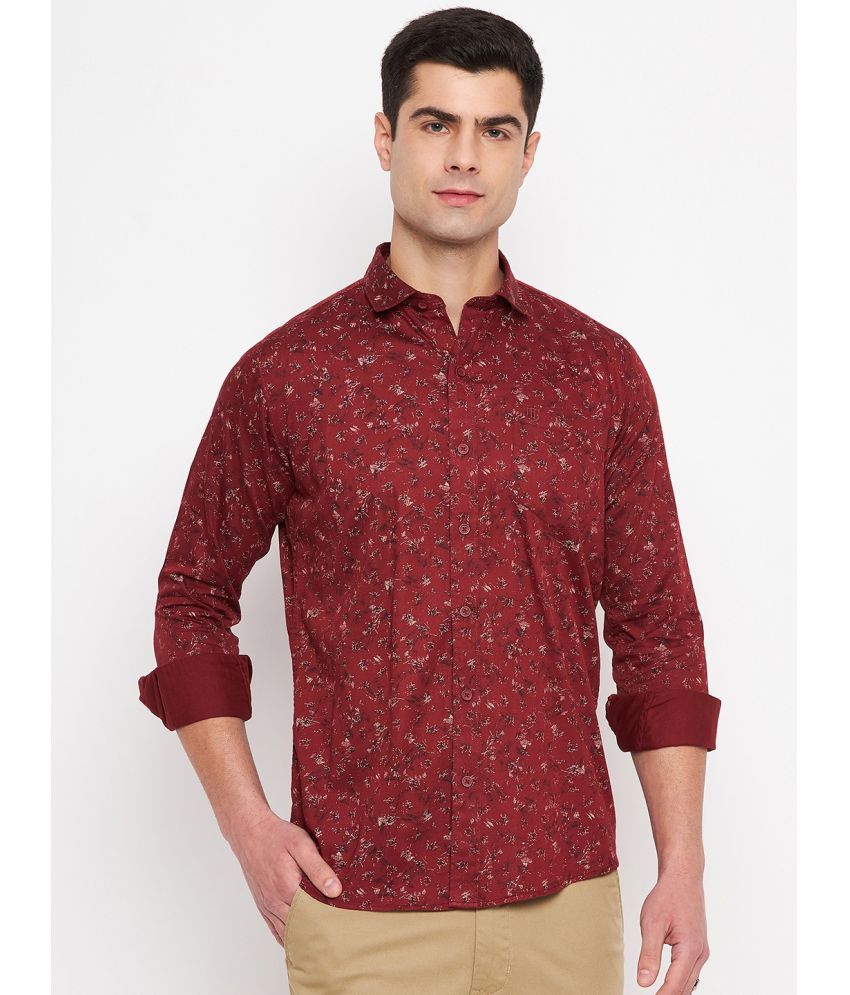     			Duke 100% Cotton Slim Fit Printed Full Sleeves Men's Casual Shirt - Maroon ( Pack of 1 )