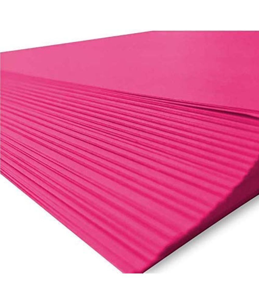     			Eclet 40 pcs PINK Sheets (180-240 GSM) Copy Printing Papers/Art and Craft Paper A4 Sheets Double Sided Colored Origami Folding School, Office Stationery (Pink)