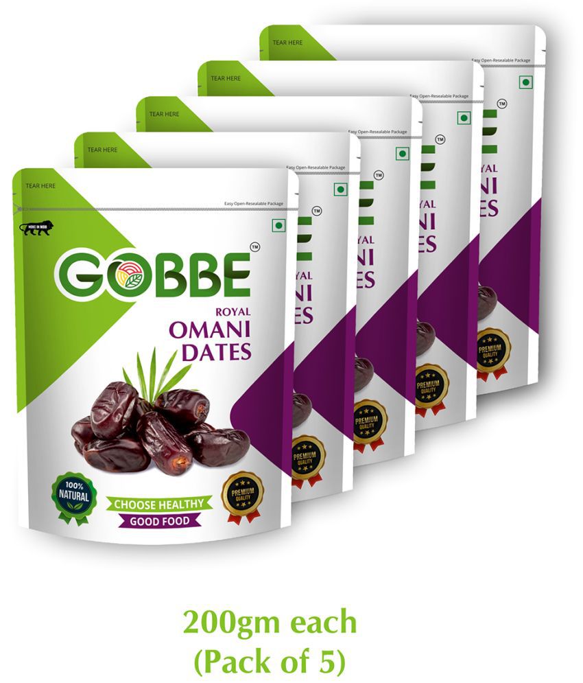     			GOBBE Dates (Khajoor) 1 kg Pack of 5