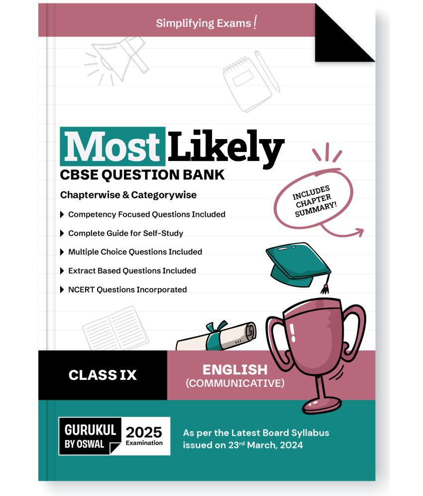    			Gurukul By Oswal English Communicative Most Likely CBSE Question Bank for Class 9 Exam 2025 - Chapterwise & Categorywise, New Paper Pattern (MCQs, Ext