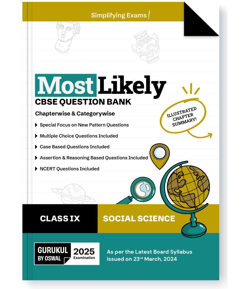     			Gurukul By Oswal Social Science Most Likely CBSE Question Bank for Class 9 Exam 2025 - Chapterwise & Categorywise, New Paper Pattern (MCQs, Case, Asse
