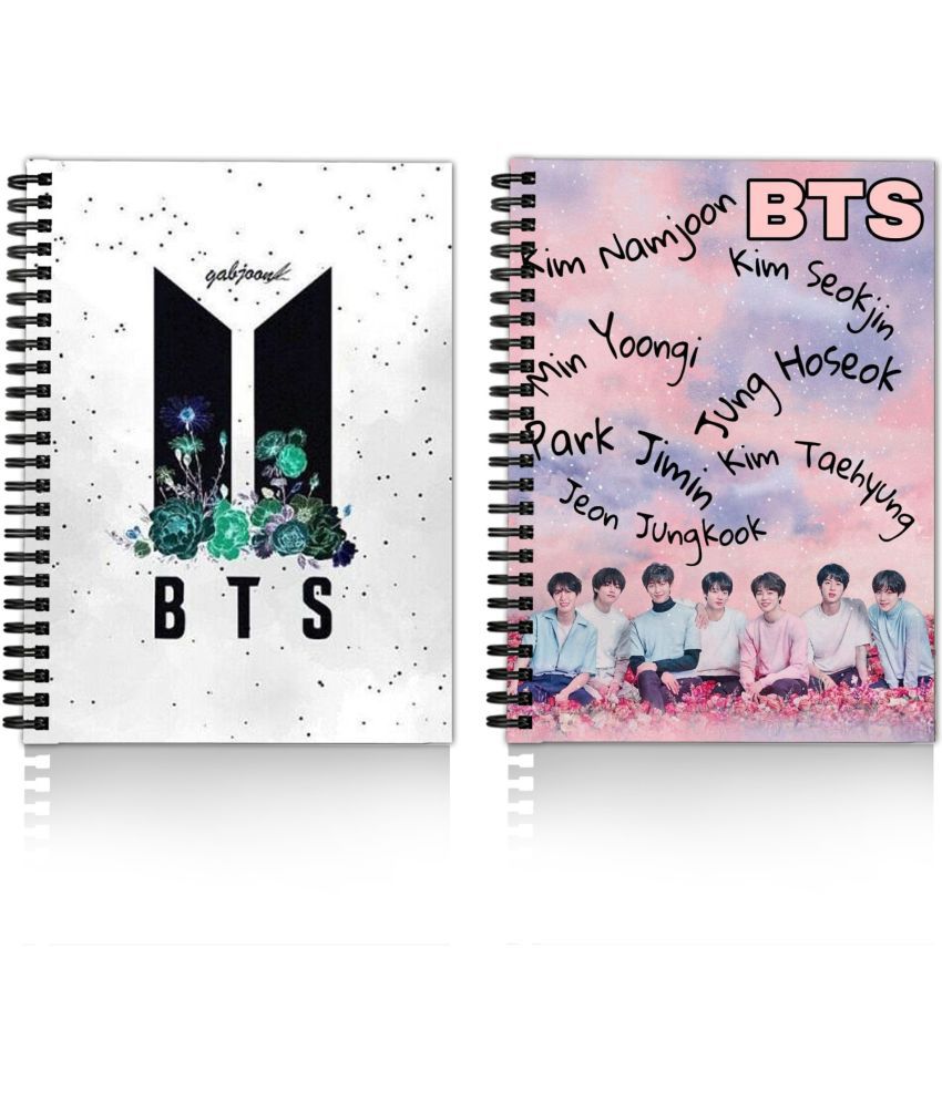     			MAKENSTYLECOLLECTION BTS Boys Printed Diary for Home and office use(6*8 Inch) A5 Diary UNRULED 160 Pages (Multicolor, Pack of 2)