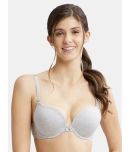 Jockey FE53 Women's Wired Padded Super Combed Cotton Elastane Pushup Bra - Steel Grey Melange