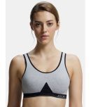 Jockey 1376 Super Combed Cotton Elastane Slip-On Active Bra - Light Grey Melange