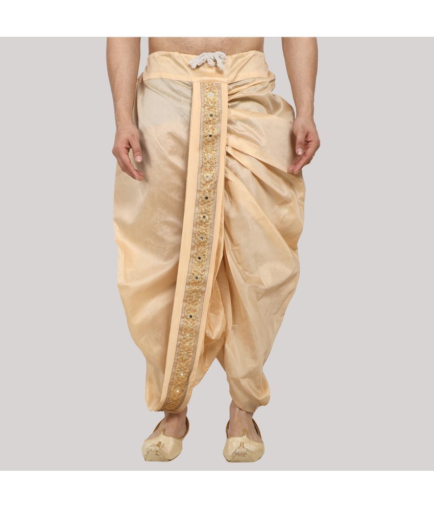     			FANZI Beige Silk Men's Dhoti ( Pack of 1 )