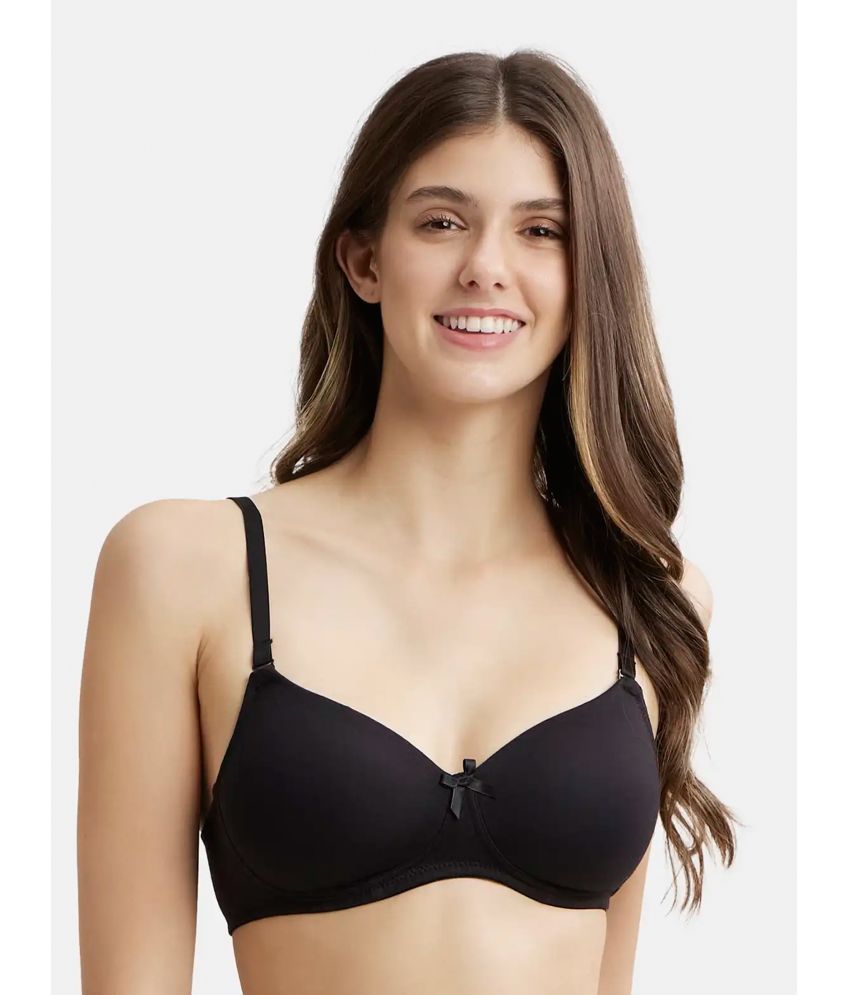     			Jockey FE23 Wirefree Padded Super Combed Cotton Elastane Multiway Styling T-Shirt Bra - Black