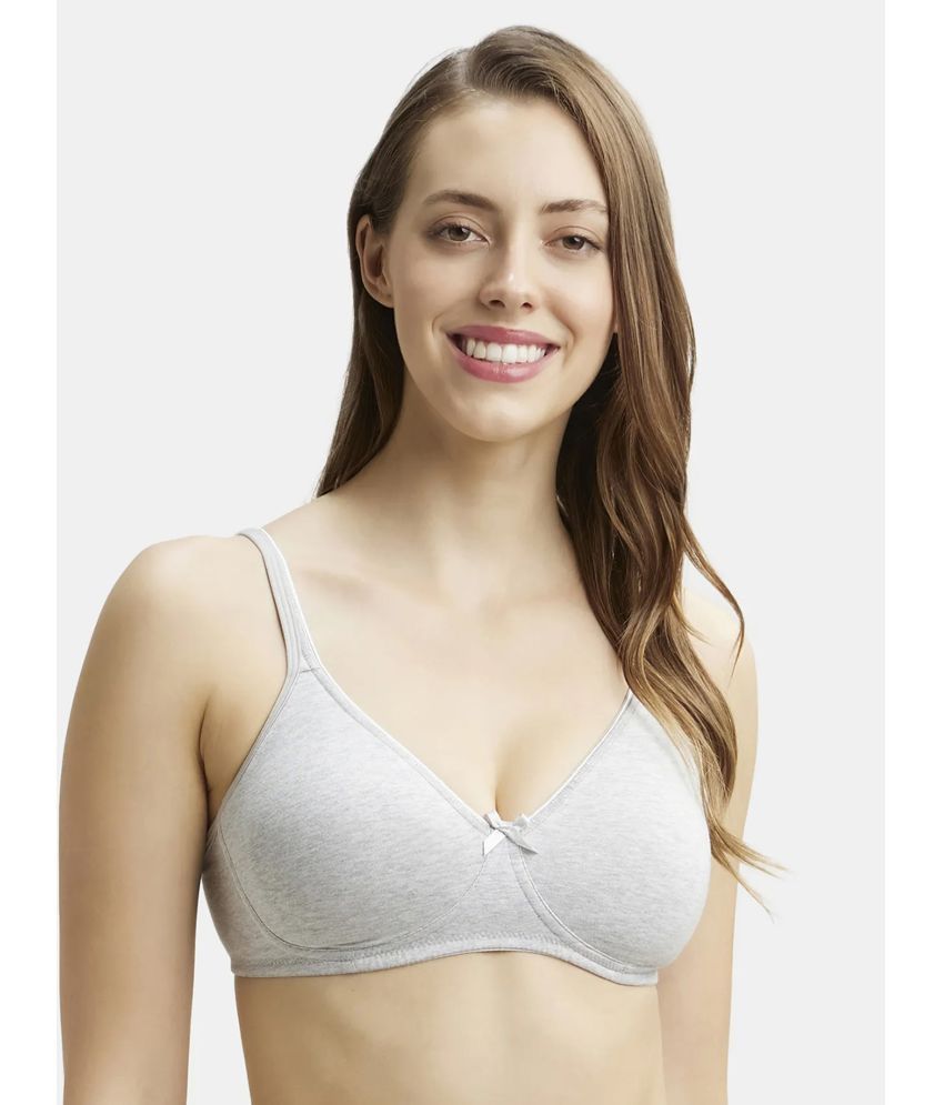     			Jockey 1722 Wirefree Non Padded Super Combed Cotton Elastane Everyday Bra - Steel Grey Melange