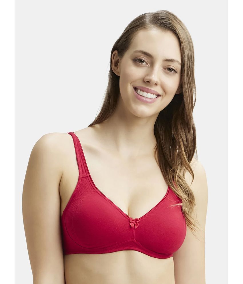     			Jockey 1250 Wirefree Non Padded Super Combed Cotton Elastane Full Coverage Everyday Bra - Red Love