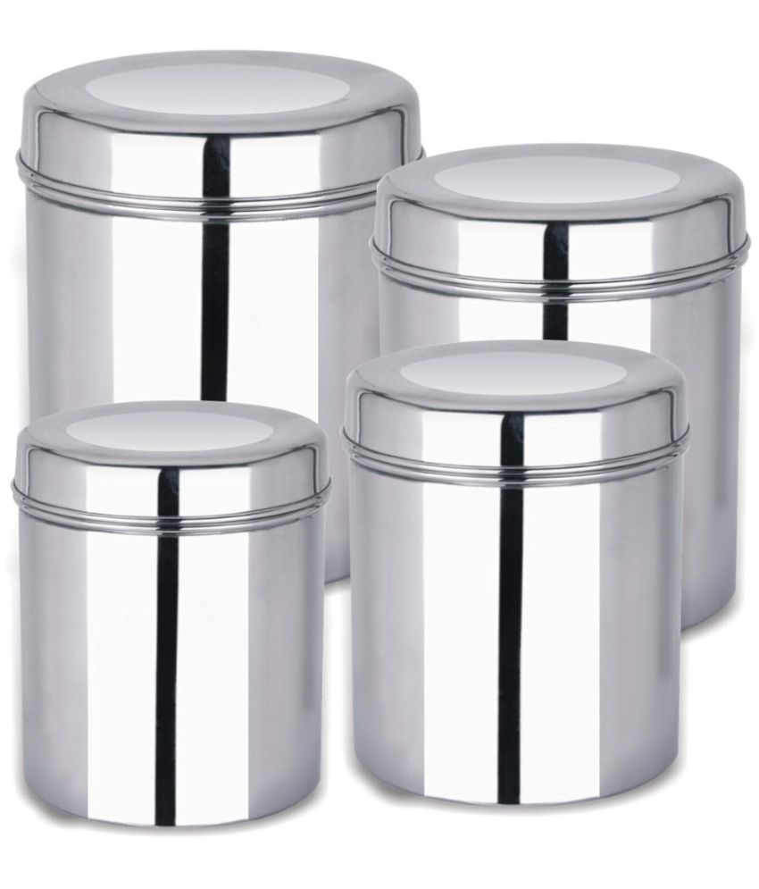     			ebun Mirror Polish Steel Silver Utility Container ( Set of 1 )