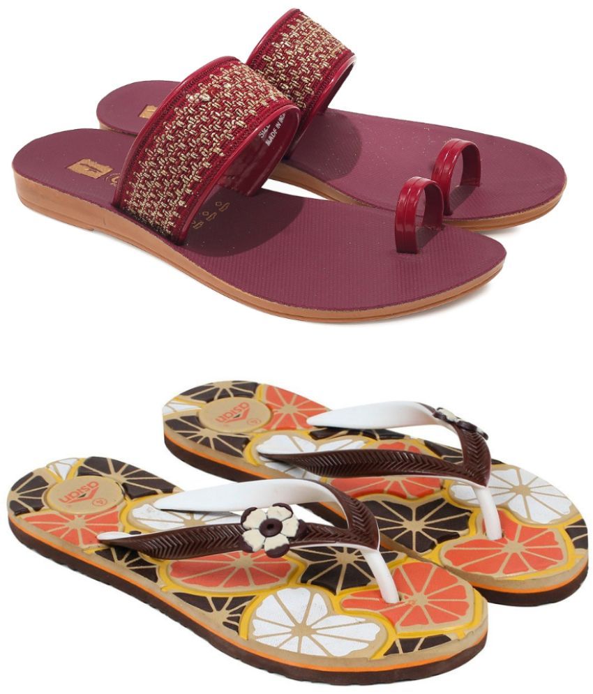     			ASIAN Brown Women's Flip Flop