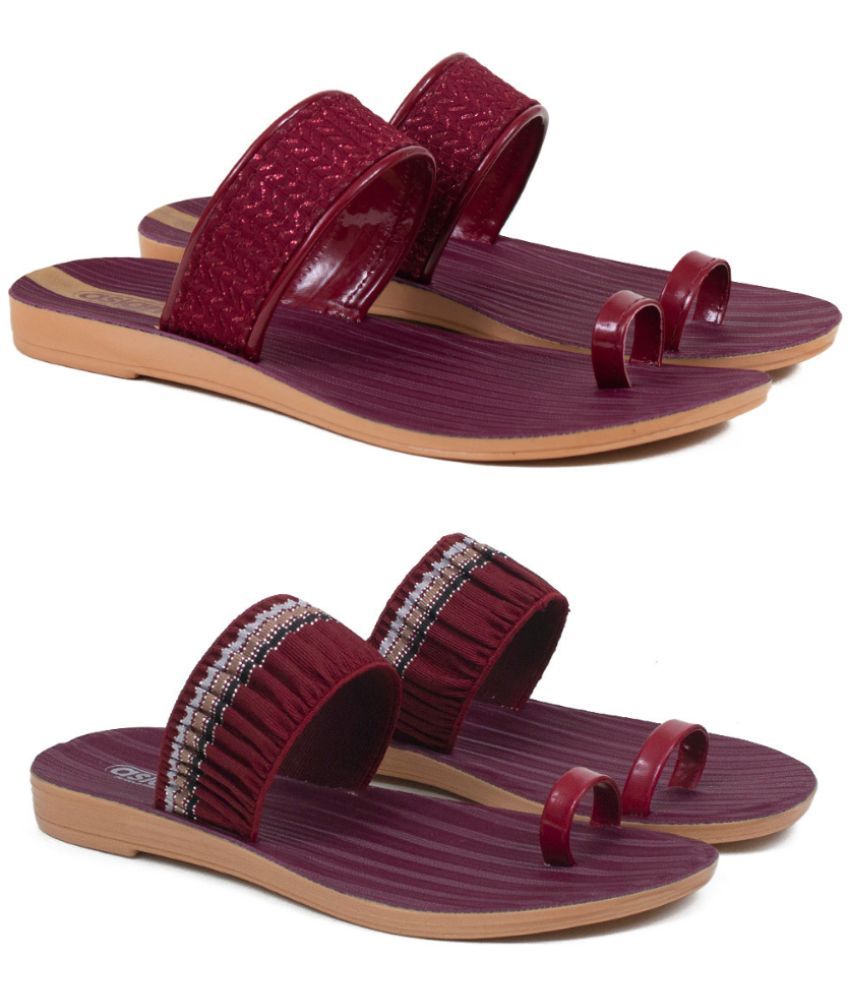     			ASIAN Red Women's Daily Slipper