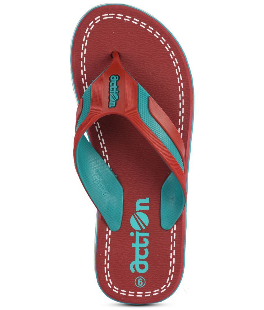     			Action Maroon Men's Thong Flip Flop