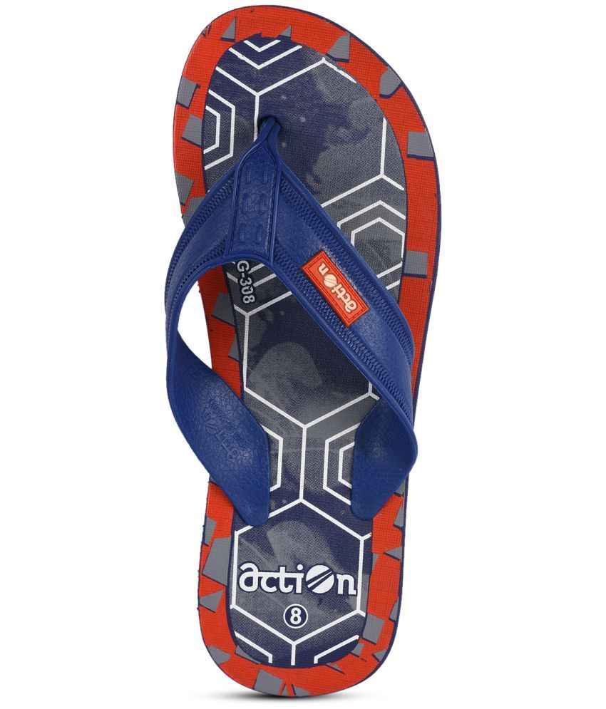     			Action Navy Men's Thong Flip Flop