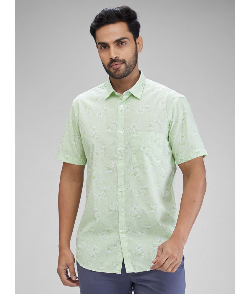     			Colorplus 100% Cotton Regular Fit Printed Half Sleeves Men's Casual Shirt - Green ( Pack of 1 )