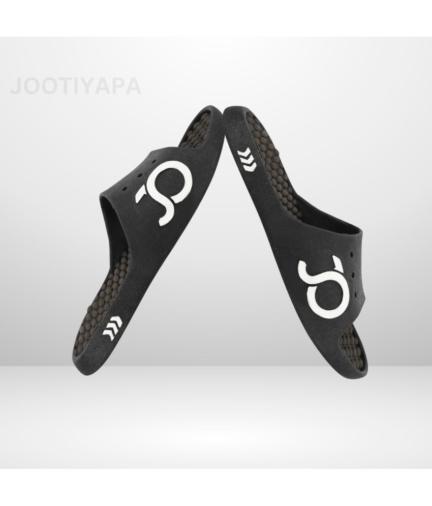     			Jootiyapa Black Men's Slide Flip Flop