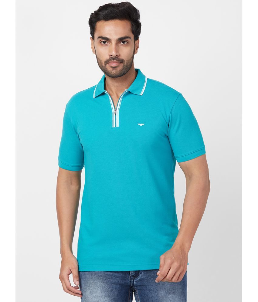     			Park Avenue Cotton Blend Slim Fit Solid Half Sleeves Men's Polo T Shirt - Green ( Pack of 1 )