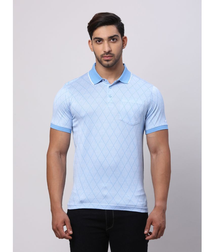     			Park Avenue Cotton Slim Fit Printed Half Sleeves Men's Polo T Shirt - Blue ( Pack of 1 )