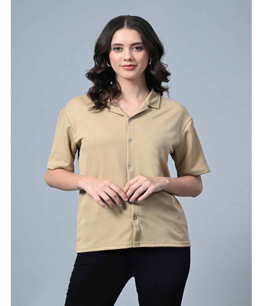     			clafoutis Beige Lycra Regular Fit Women's T-Shirt ( Pack of 1 )