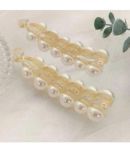 SNOWPEARL White Banana Clip ( Pack of 2 )