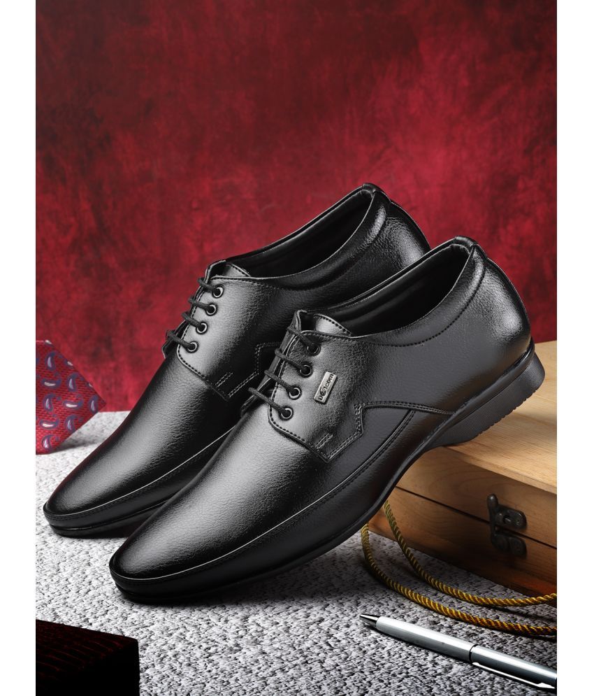     			Action Black Men's Derby Formal Shoes