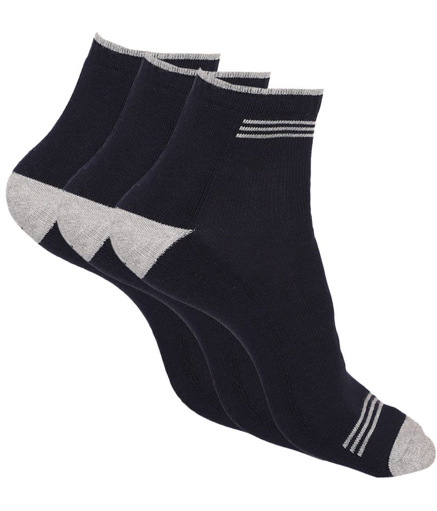     			Bodycare Cotton Blend Men's Colorblock Blue Ankle Length Socks ( Pack of 3 )