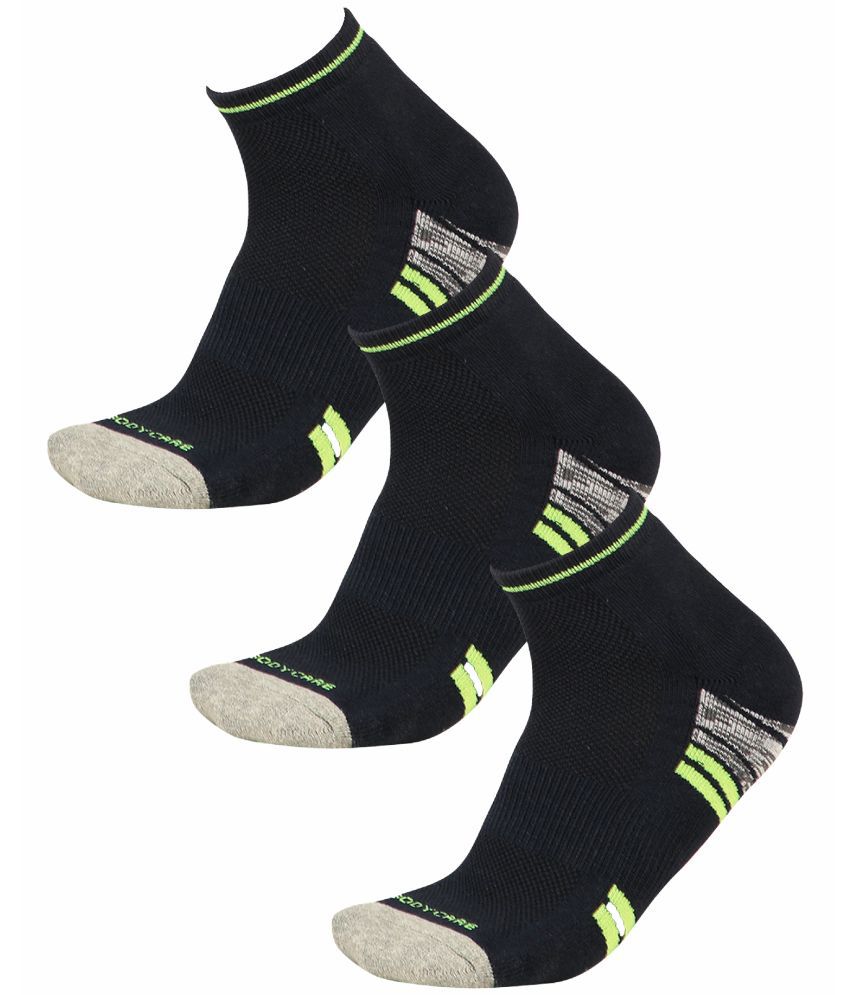     			Bodycare Cotton Blend Men's Striped Blue Ankle Length Socks ( Pack of 3 )
