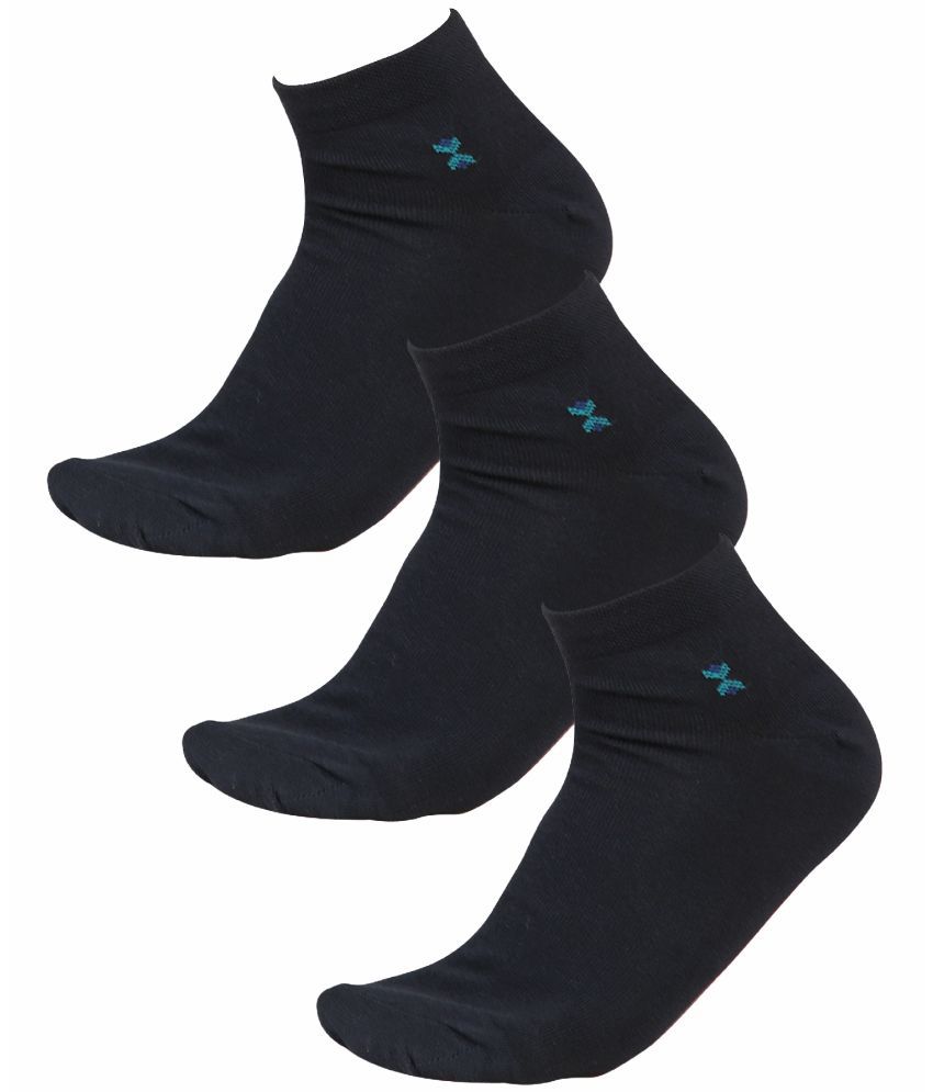     			Bodycare Cotton Blend Men's Solid Blue Ankle Length Socks ( Pack of 3 )