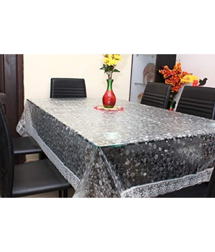     			CASA FURNISHING Self Design PVC 6 Seater Rectangle Table Cover ( 228 x 152 ) cm Pack of 1 Silver