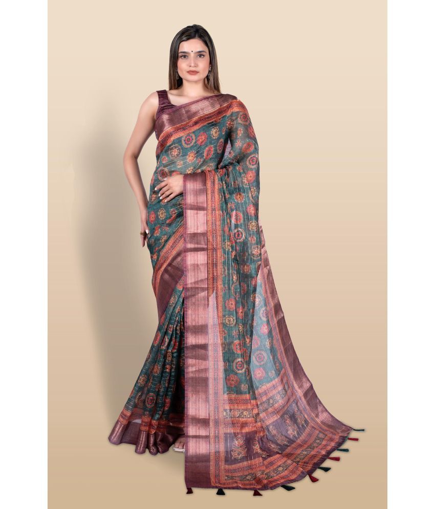     			Chashni Art Silk Printed Saree With Blouse Piece - Multicolor ( Pack of 1 )