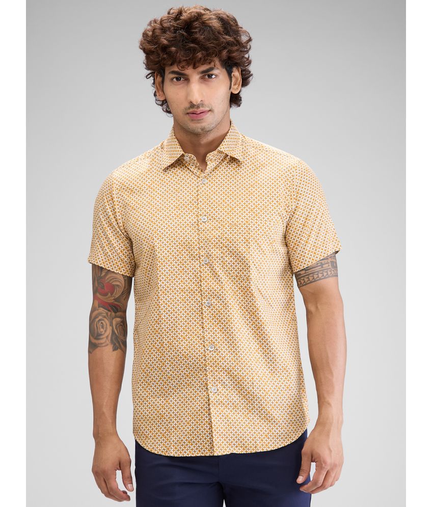     			Colorplus 100% Cotton Regular Fit Printed Half Sleeves Men's Casual Shirt - Yellow ( Pack of 1 )