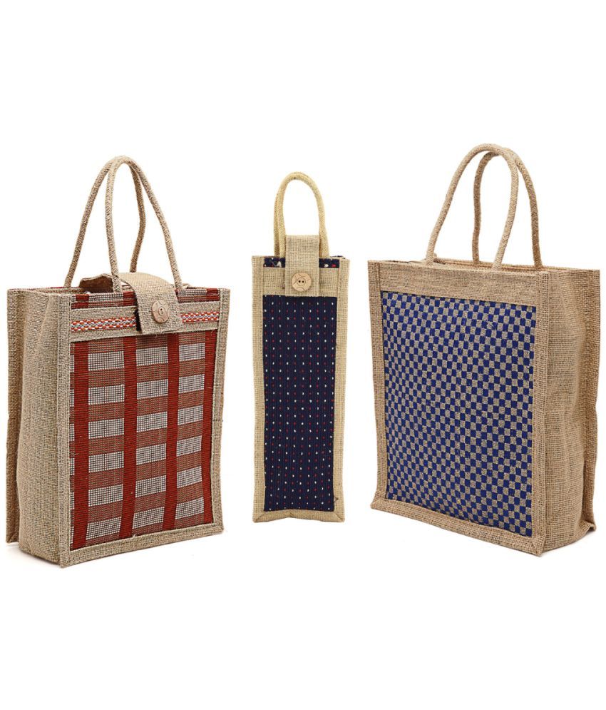     			ENSAC Light Blue Jute Handheld