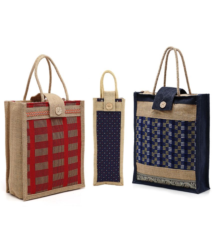     			ENSAC Multicolor Jute Handheld