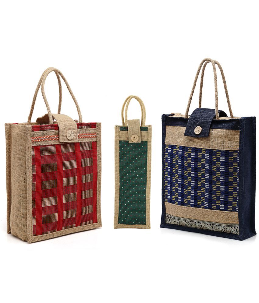     			ENSAC Multicolor Jute Handheld