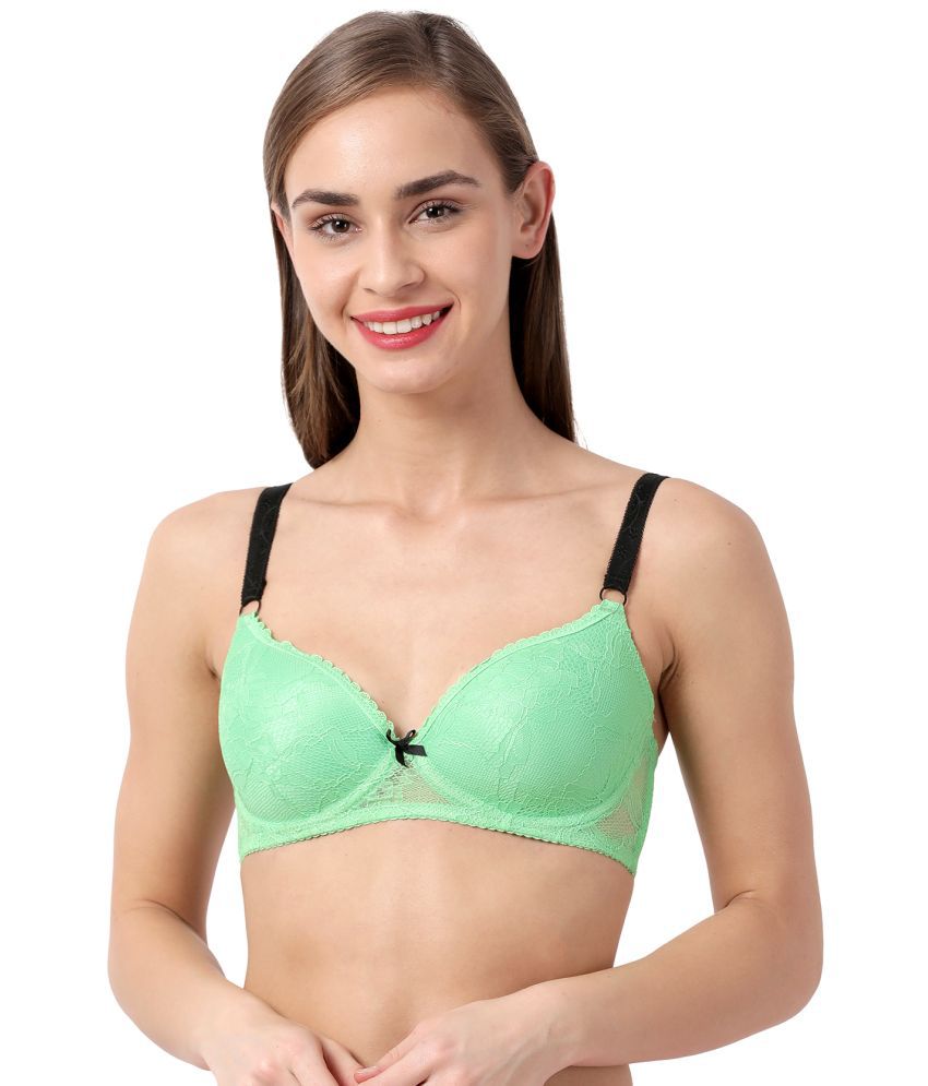     			Susie Lime Green Lace Lightly Padded Women's T-Shirt Bra ( Pack of 1 )