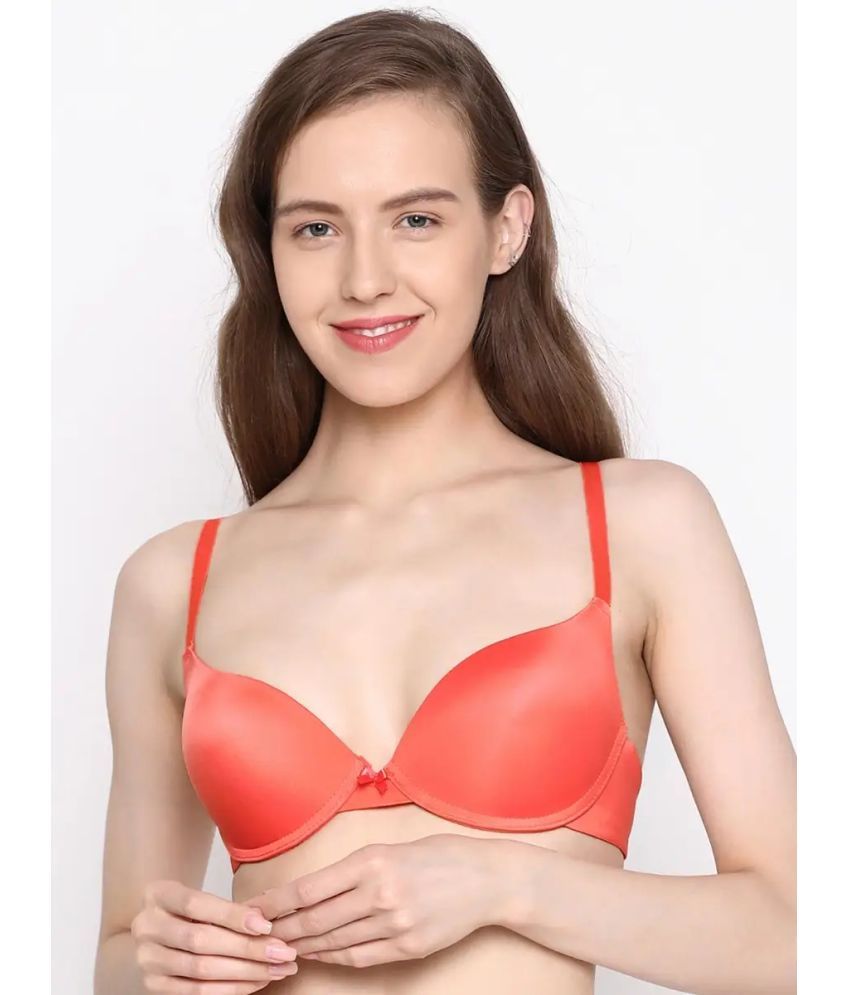     			Susie Nylon Lightly Padded Women's Push Up Bra ( Orange )