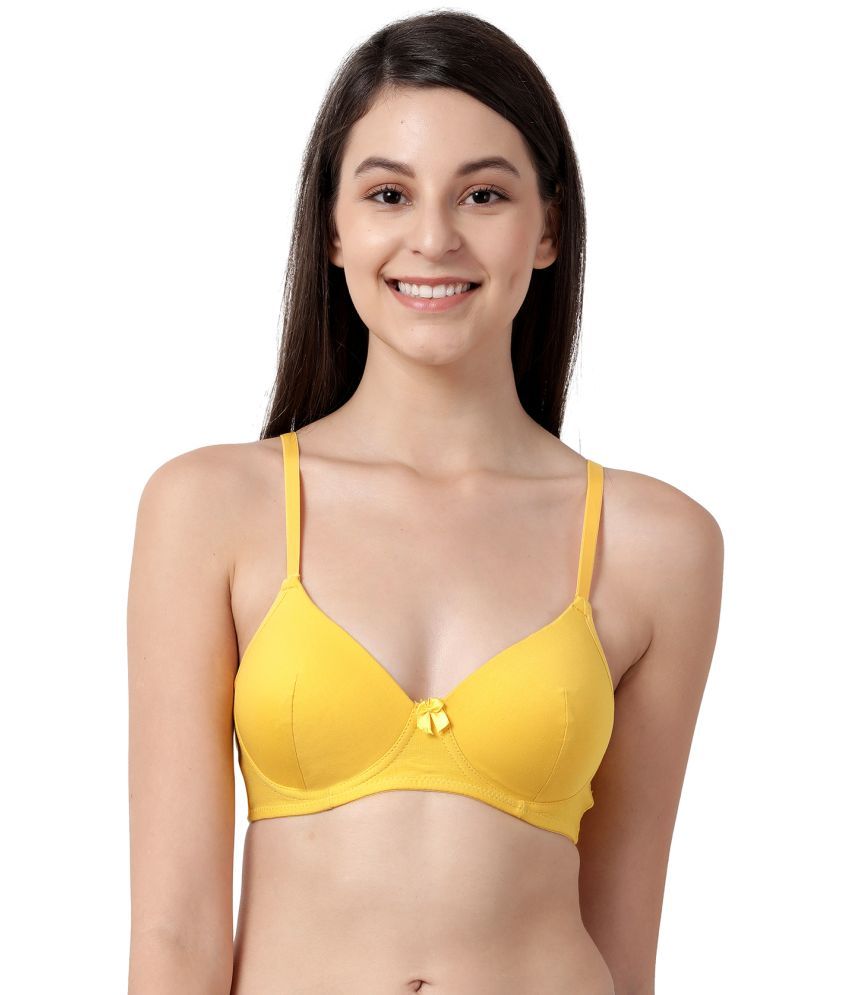     			Susie Yellow Cotton Blend Lightly Padded Women's Push Up Bra ( Pack of 1 )