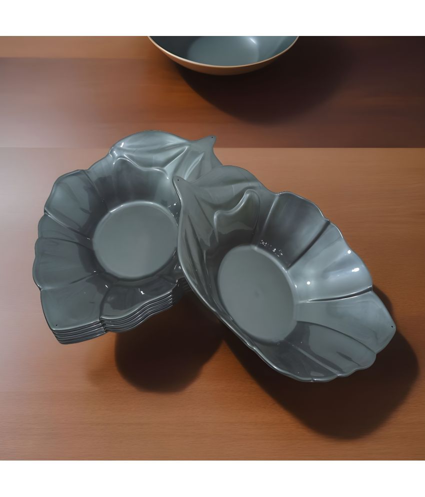     			kitchrox 6 Pcs Plastic Grey Platter