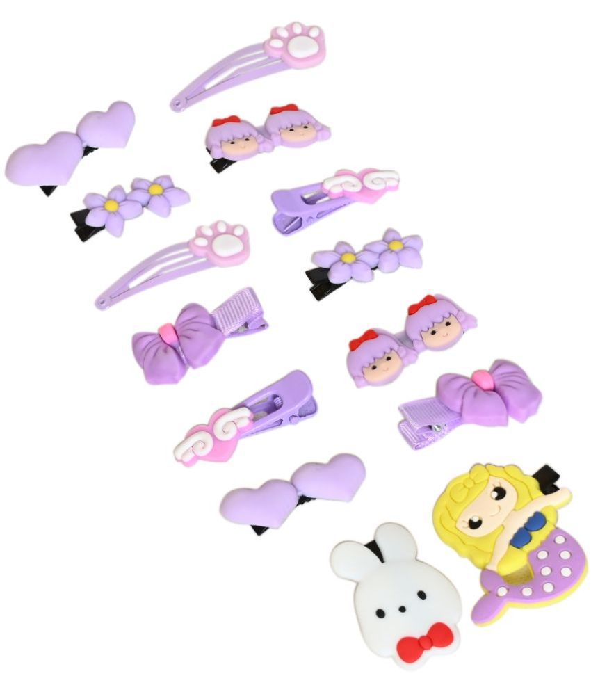     			FASHION FRILL Multi Hair Clip ( Pack of 12 )