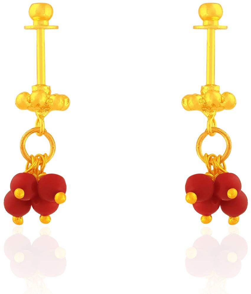     			LUV FASHION Red Threader Earrings ( Pack of 1 )