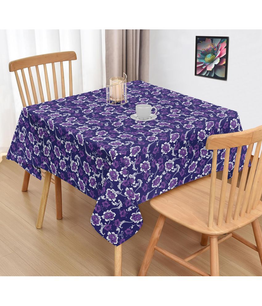     			Oasis Hometex Printed Cotton 2 Seater Square Table Cover ( 102 x 102 ) cm Pack of 1 Purple