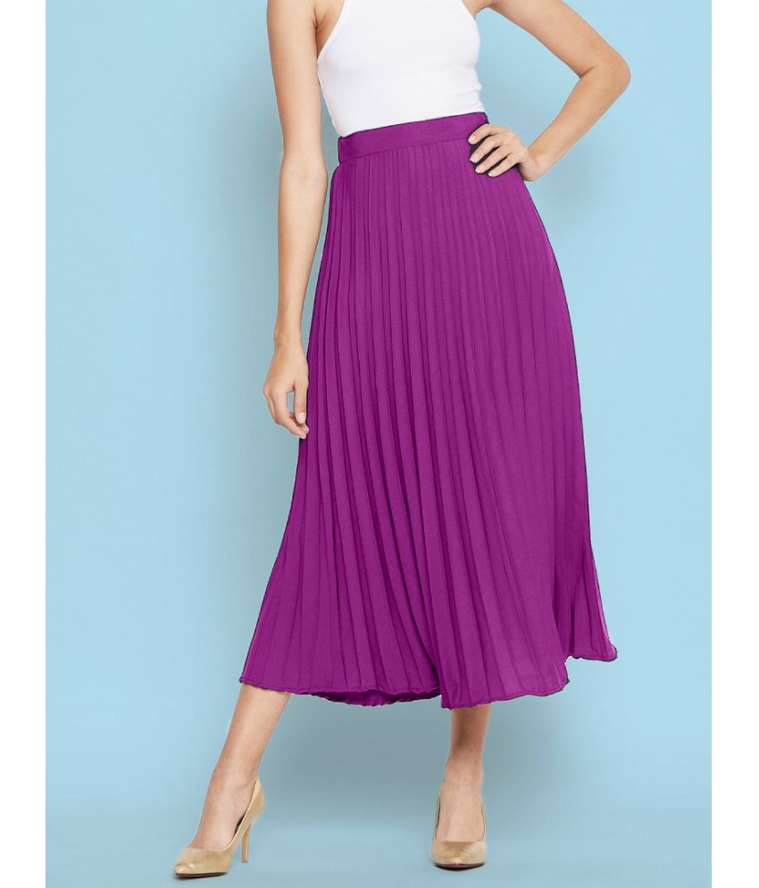     			RAIYANI FASHION Purple Polyester Women's Flared Skirt ( Pack of 1 )