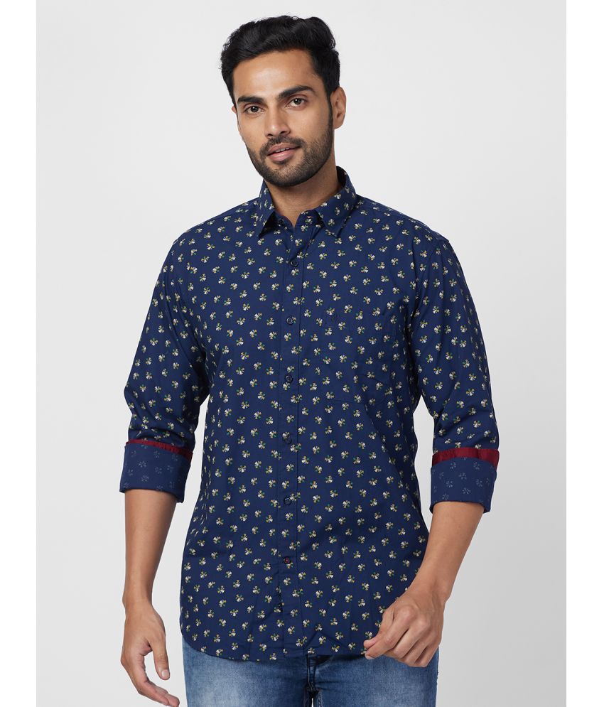     			Raymond 100% Cotton Slim Fit Printed Full Sleeves Men's Casual Shirt - Blue ( Pack of 1 )
