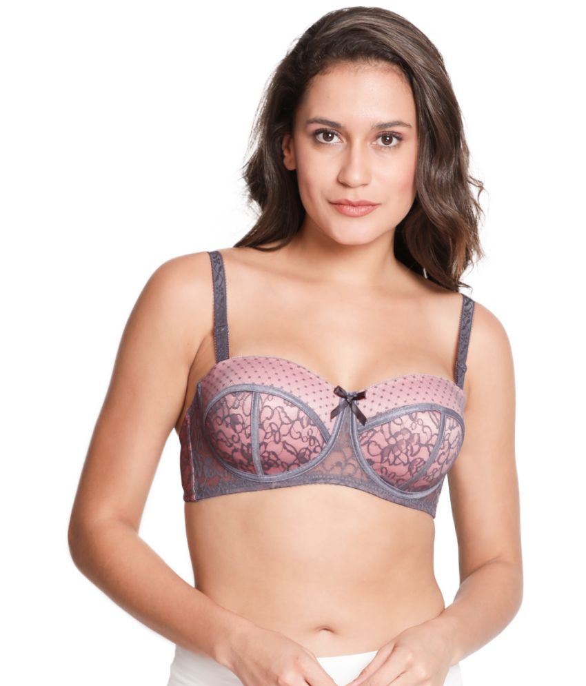     			Susie Dark Grey Nylon Lightly Padded Women's Balconette Bra ( Pack of 1 )