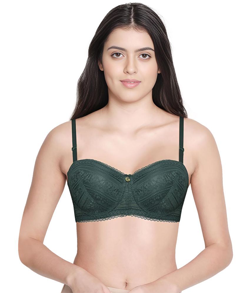     			Susie Lace Lightly Padded Women's Balconette Bra ( Mint Green )