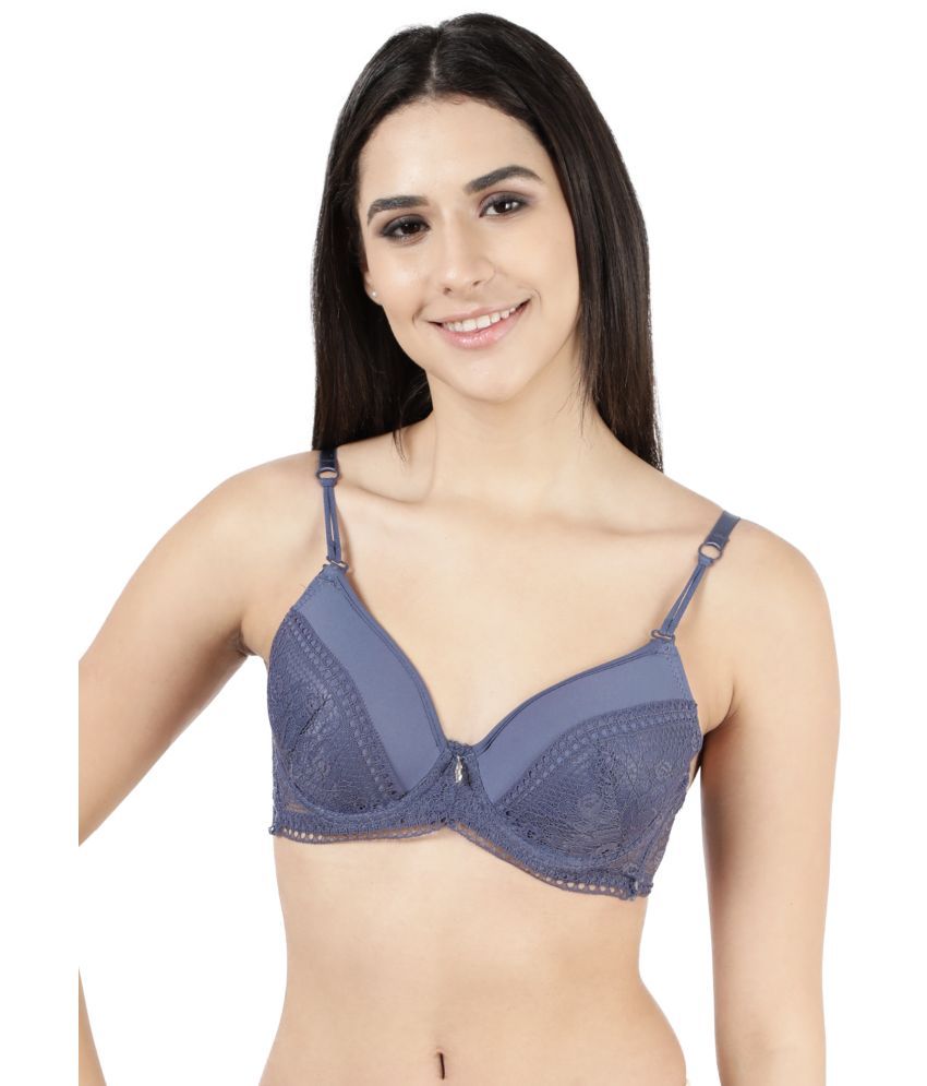     			Susie Nylon Lightly Padded Women's T-Shirt Bra ( Navy Blue )